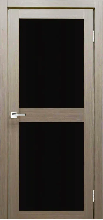 Фото Межкомнатная дверь Легенда Z-6 Тон Неаполь Остекление Лакобель черное
